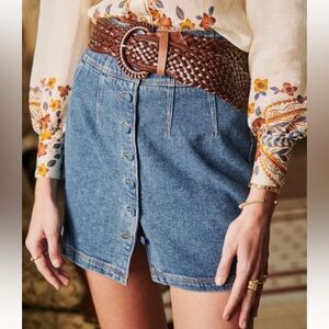 Sezane Jacques Belt 90 Chocolate Brown Braided 100% Bovine Leather